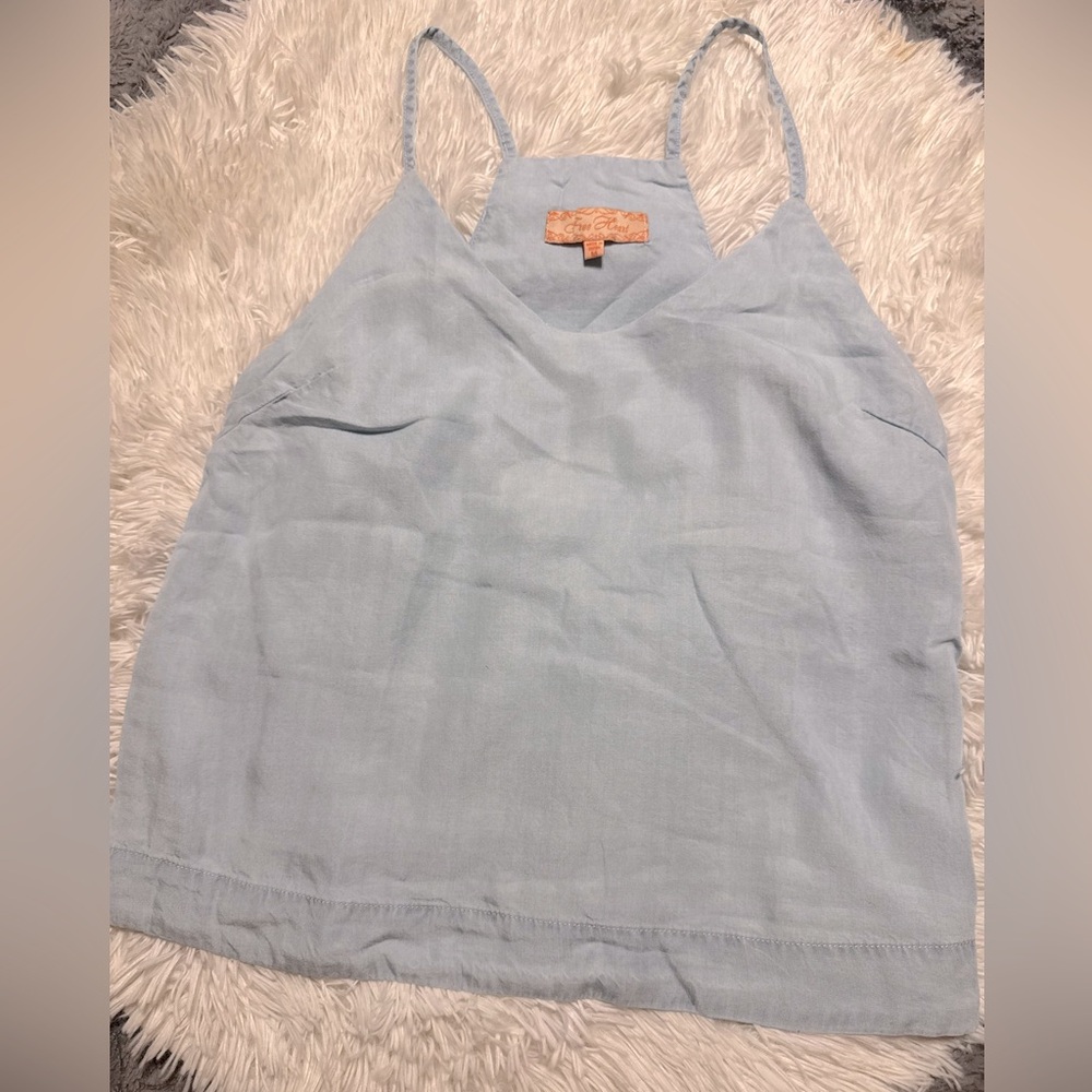 Free Heart Casual Light Blue Denim Top size M